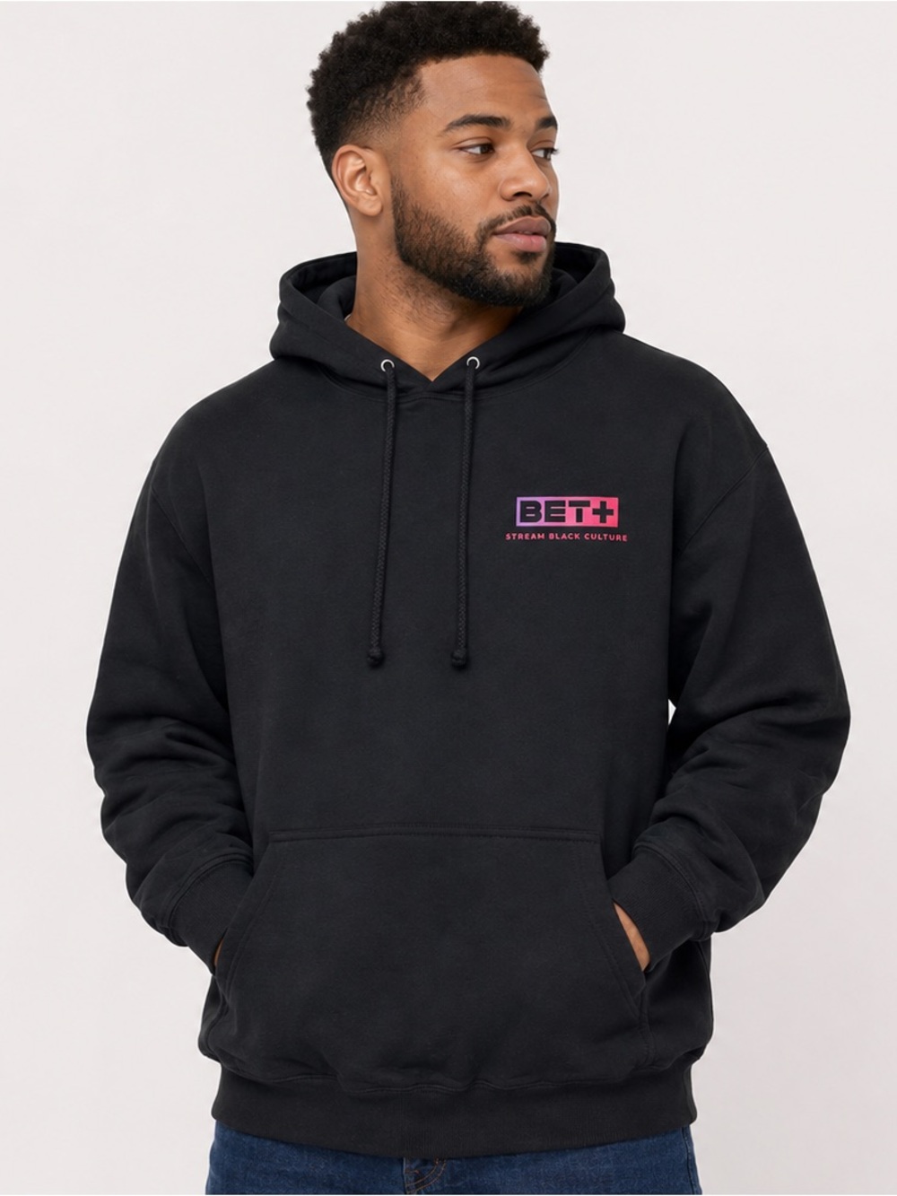 Independent Heavyweight Hooded Pullover Sweatshirt with BET Plus Logo Size XL